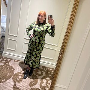 QUEEN OF SPARKLES Martini Olive Knit Dress- Rare